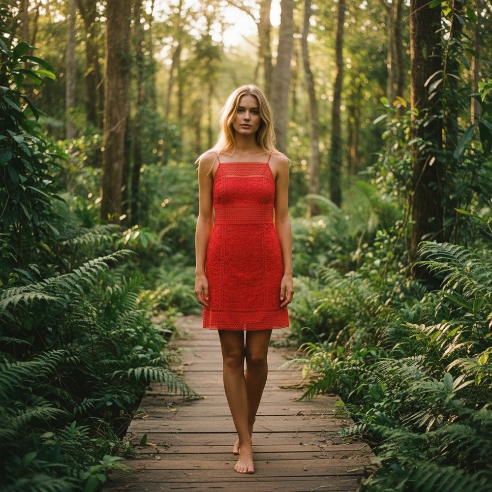 Topshop Tomato Red Lace Spaghetti Strap Bodycon Cocktail Dress Size 6